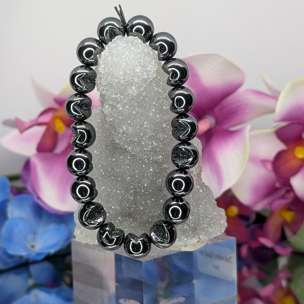Hematite Packman Bracelet- 10mm